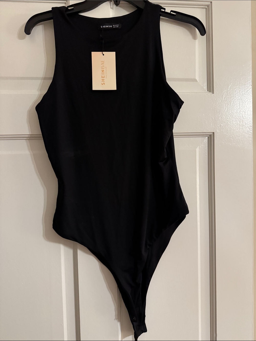 NWT SHEIN Black Sleeveless women’s One-Piece Bodysuit